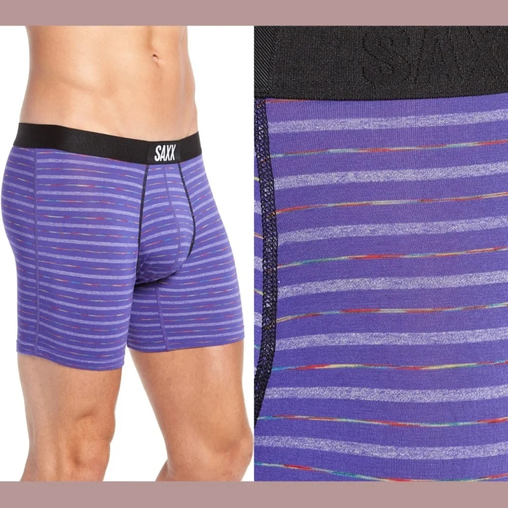 NEW 2PC SAXX [ Small ] Vibe‎ Soft Stretch Boxer Briefs Stripe & Hawaii